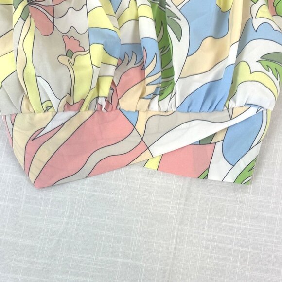 Milk & Honey pastel crop top off shoulder balloon sleeves bow boho retro arty XL - Picture 9 of 12